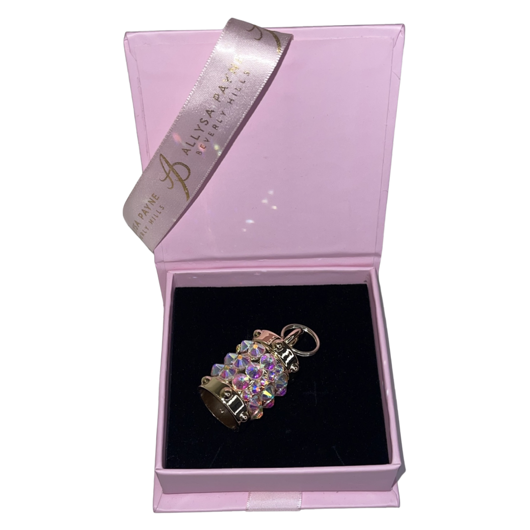 Gold Swarovski Crystal Cylinder Charm