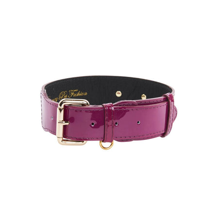 Purple Patent Italian Leather/Classic Hardware Collar