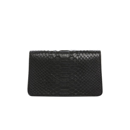 Classic Black Python Clutch