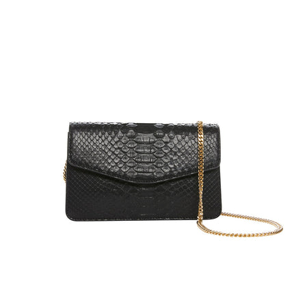 Classic Black Python Clutch