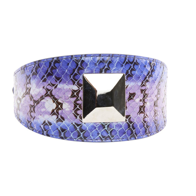 Purple/Silver/Black Custom Iridescent Snake Collar