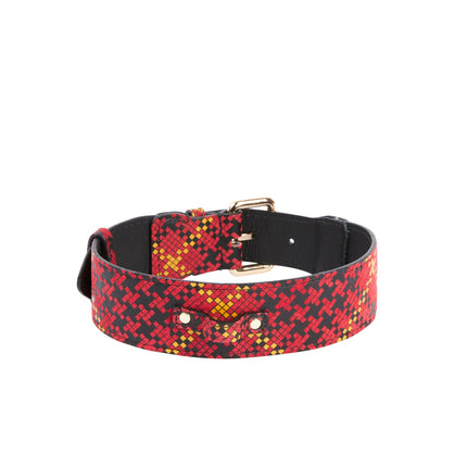 Luxury Pet Fashion Plaid Italian Leather Collar