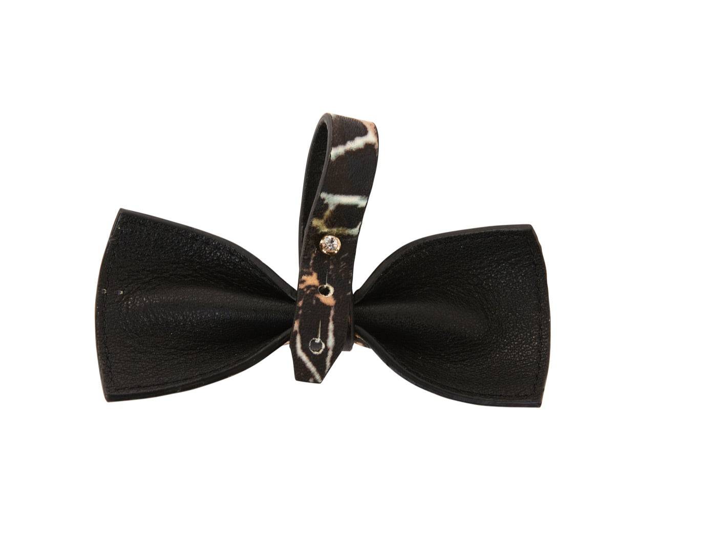 Abstract Butterfly Italian Leather Bowtie