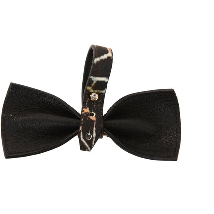 Abstract Butterfly Italian Leather Bowtie