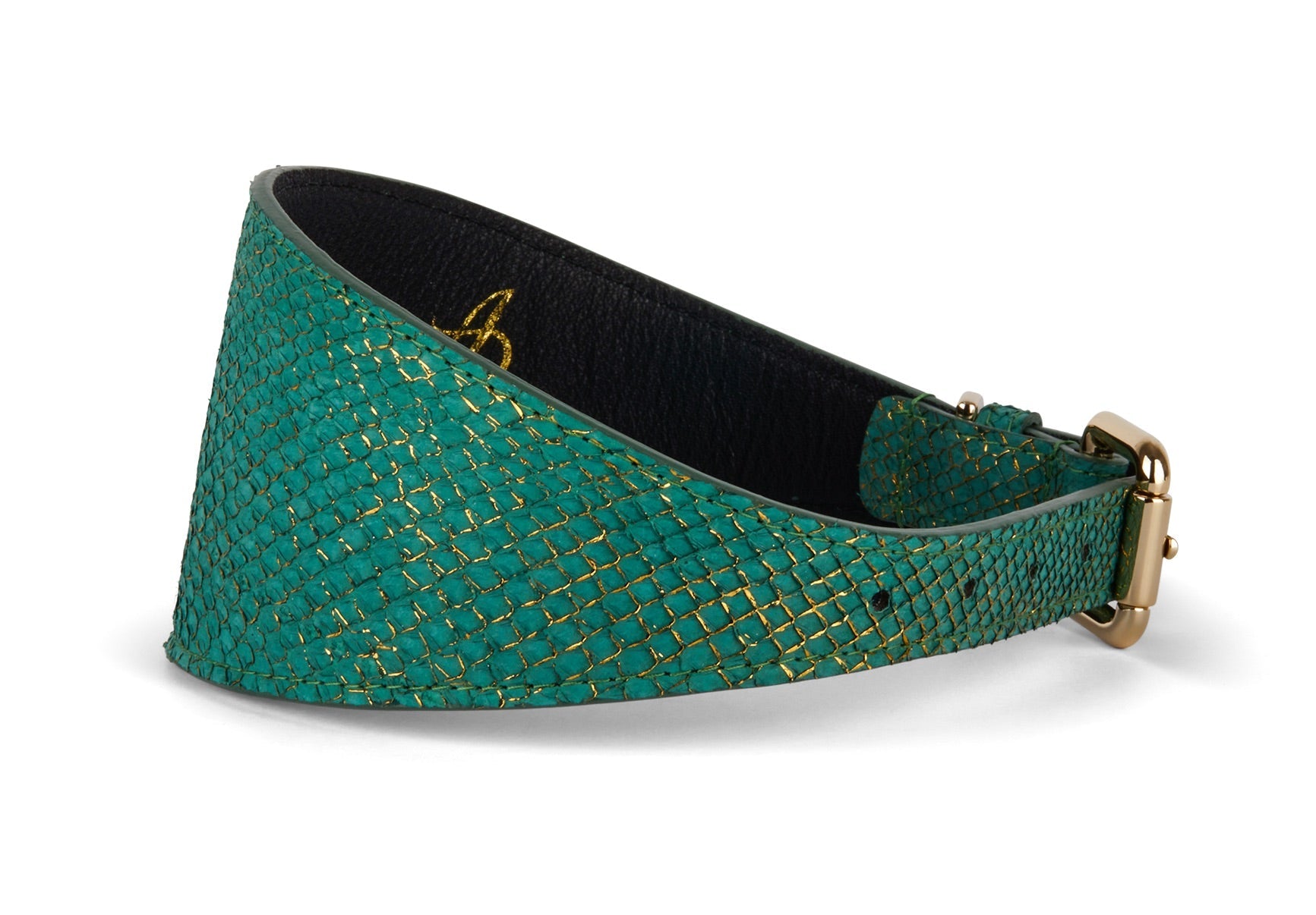 Beautiful Green & Gold 3” Wide Style Collar