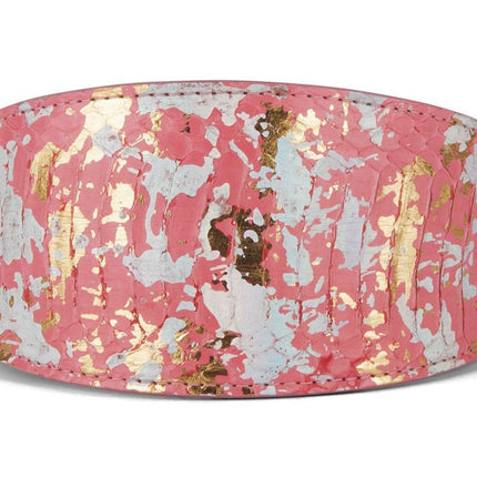 Iridescent Art Deco Pink/Gold/Silver 3” Wide Style Collar