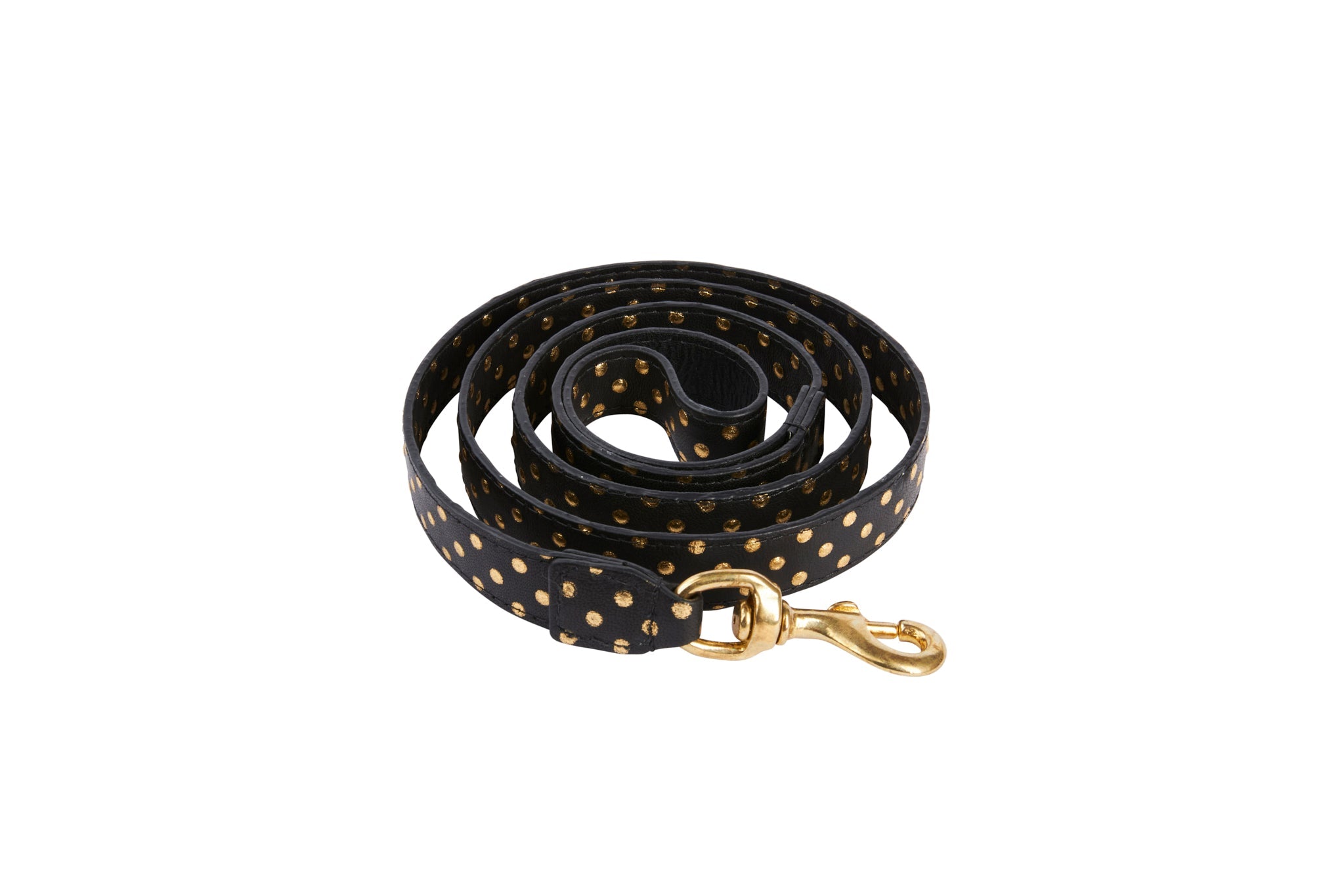 Black & Gold Polka Dot Leash