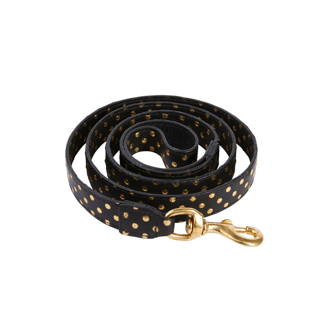 Black & Gold Polka Dot Leash