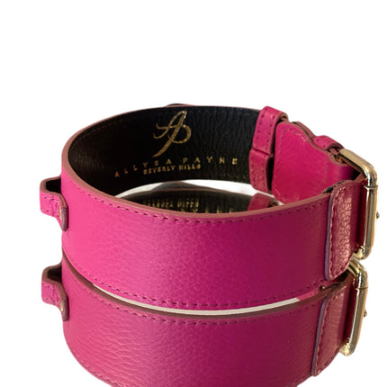 Luxury Pet Fashion Classics! Soft Fuchsia Italian Leather With Our Gold Classic Hardware