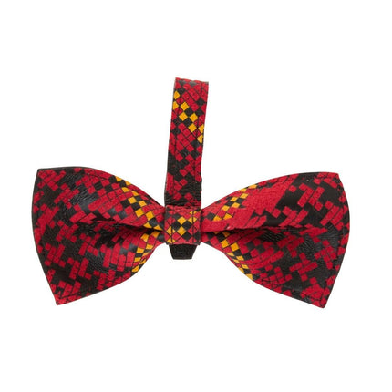 Red, Yellow & Black Plaid Bowtie