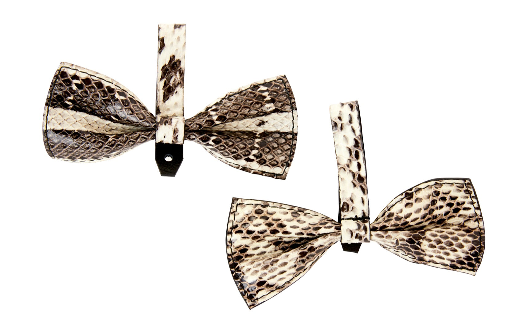 Black & White Snake Bowtie Set Of 2