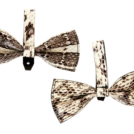 Black & White Snake Bowtie Set Of 2