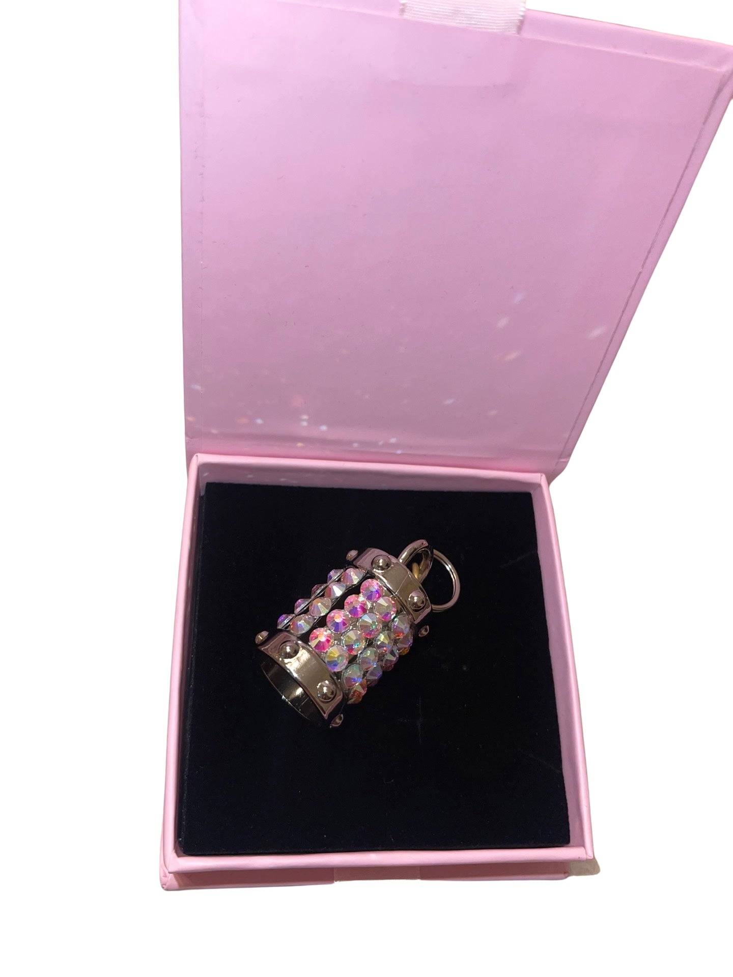 Silver Swarovski Crystal Cylinder Charm