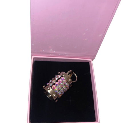 Silver Swarovski Crystal Cylinder Charm