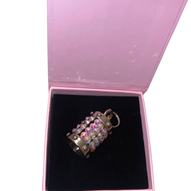 Silver Swarovski Crystal Cylinder Charm