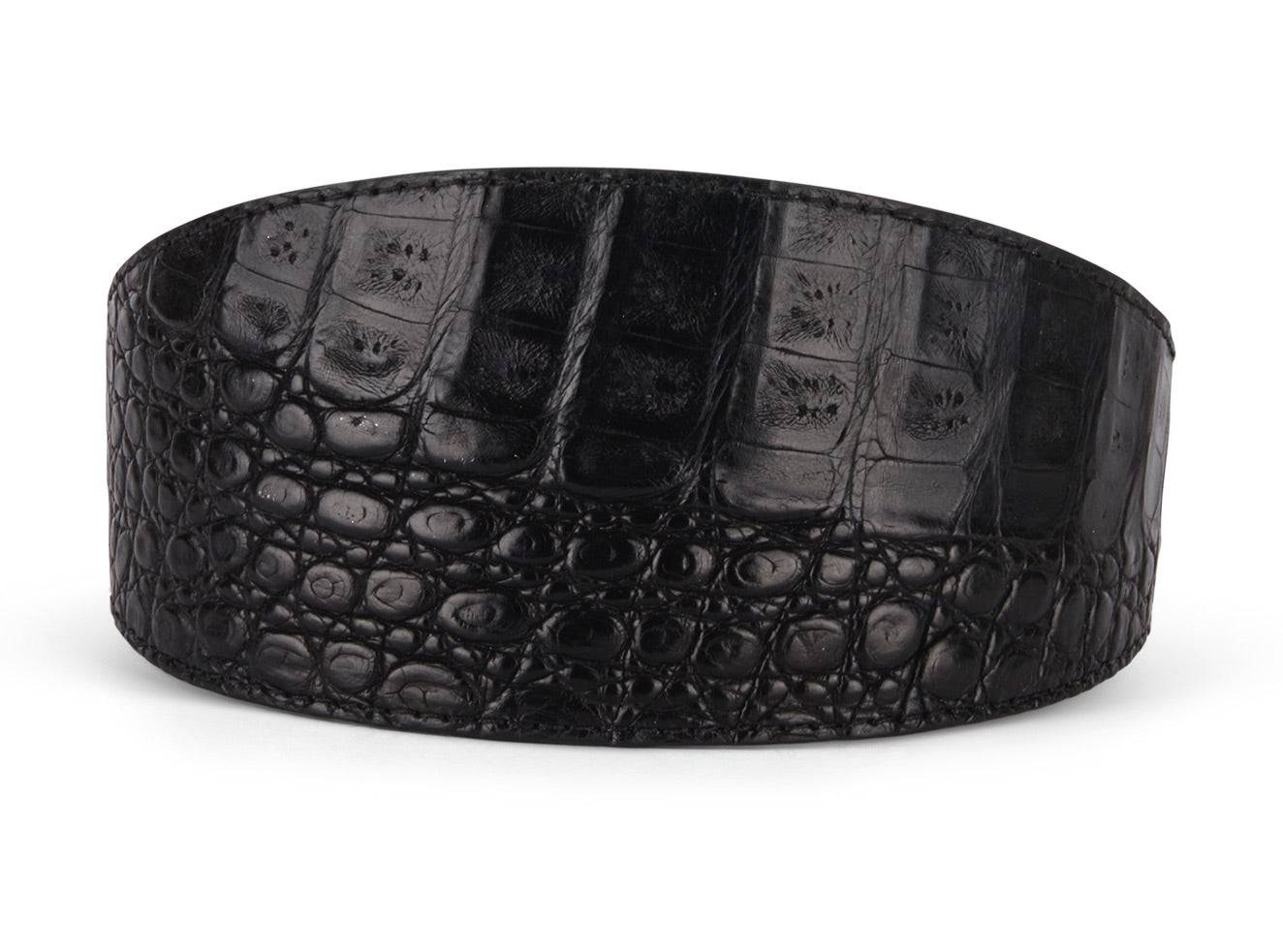 Black Croc 3” Wide Style Collar