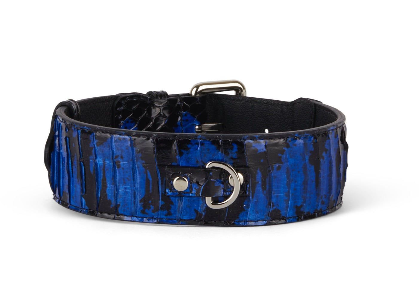 Black and Royal Blue Snake 3” Wide Style Collar