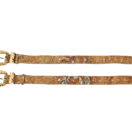 Rustic, Chic Hair On Hide Italian Leather With Ornate Swarovski Crystal Italian Hardware Set Of 2