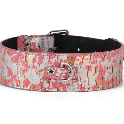 Iridescent Art Deco Pink/Gold/Silver Custom Snake Classic Collar