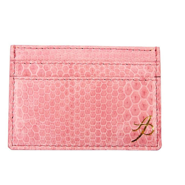 Soft Pink Snake AP Luxury Pet Fashion Double Sided Card Wallet.