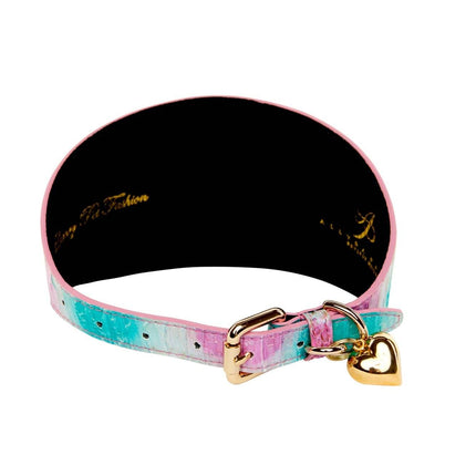 Turquoise, Fuchsia, Off White Snake 4” Wide Collar