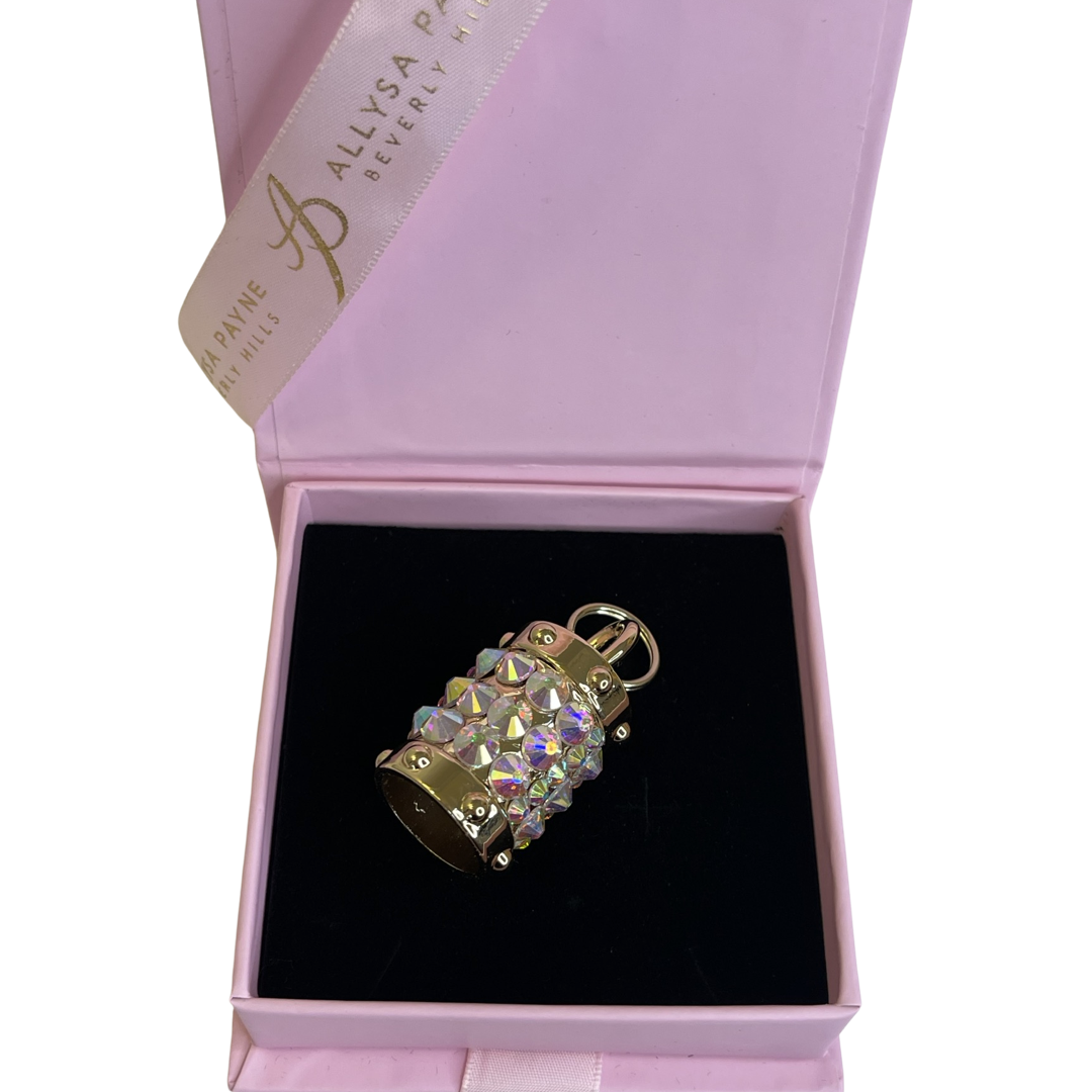 Gold Swarovski Crystal Cylinder Charm