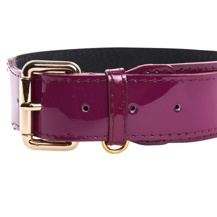 Purple Patent Italian Leather/Classic Hardware Collar