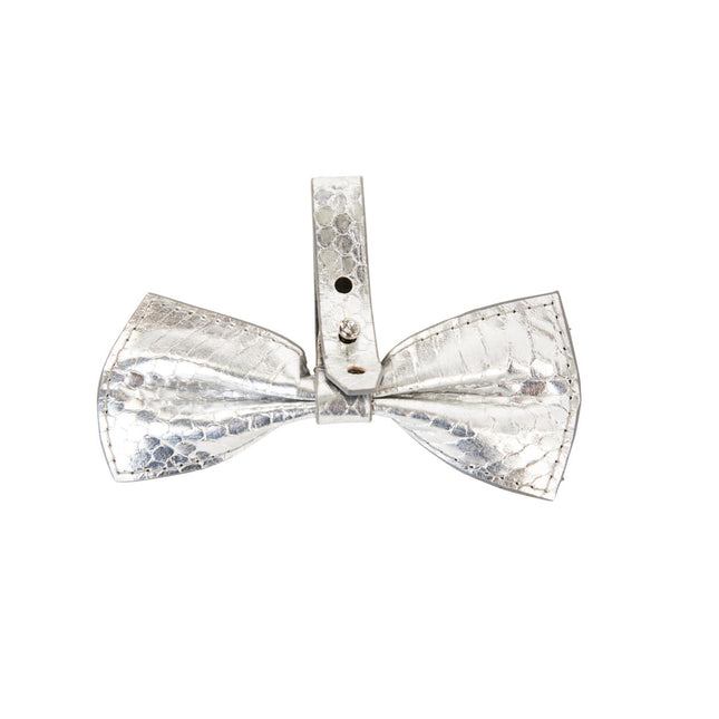 Silver Viper Snake Bow Tie