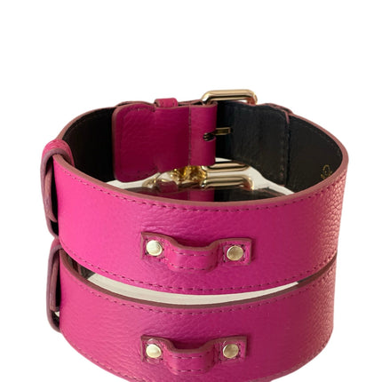 Luxury Pet Fashion Classics! Soft Fuchsia Italian Leather With Our Gold Classic Hardware