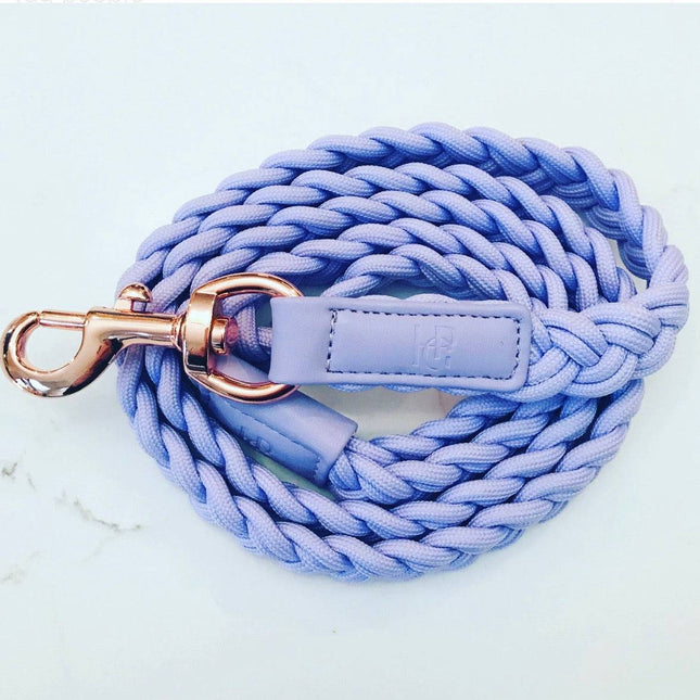 Dog Lead Lilac Plaited