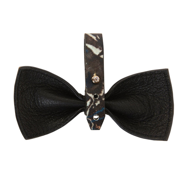 Abstract Butterfly Italian Leather Bowtie