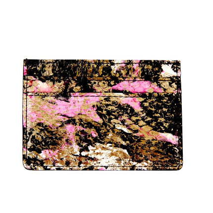 Black, White, Pink, Gold Snake Card Wallet