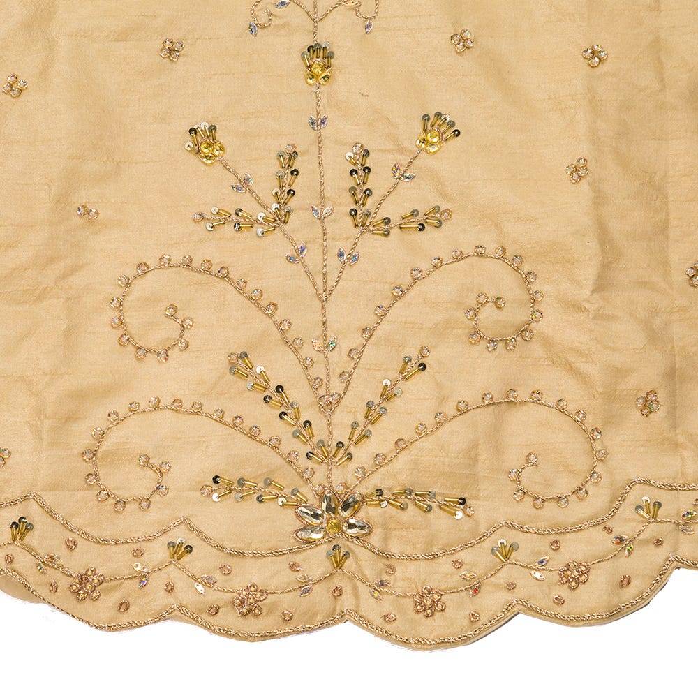 Kurt Adler 48-Inch Gold Tree skirt with Handwork Details