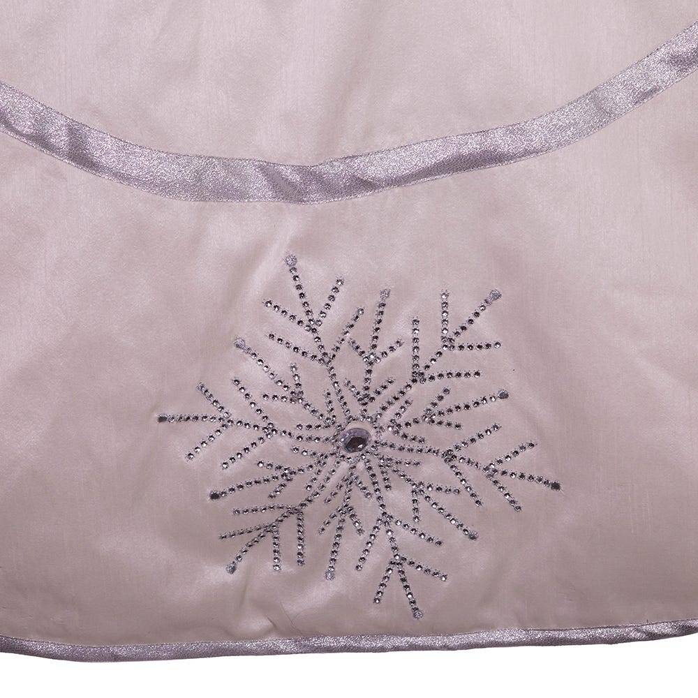 Kurt Adler 54-Inch Ivory Tree skirt with Crystal Lace Snowflakes