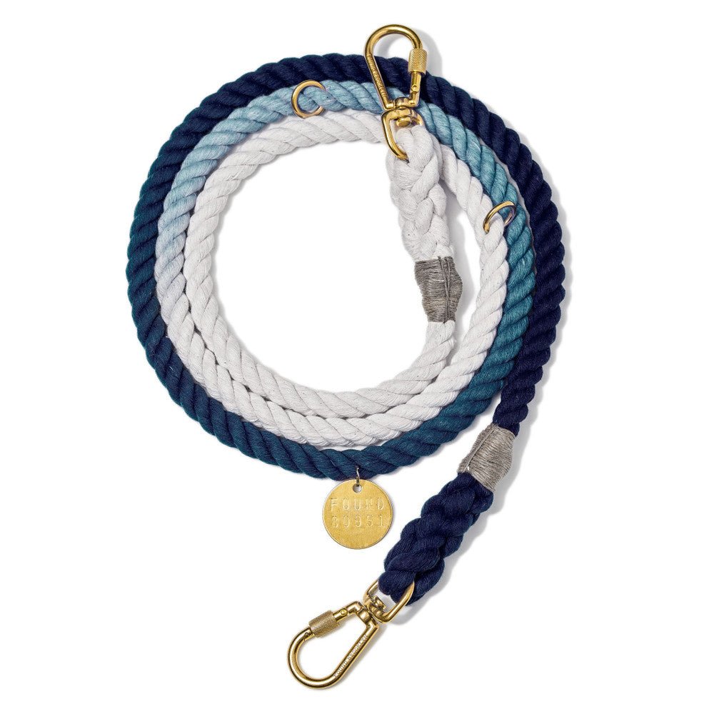 Indigo Ombre Rope Dog Leash, Adjustable