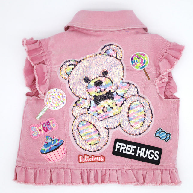 Iridescent Bear Kids Denim Vest