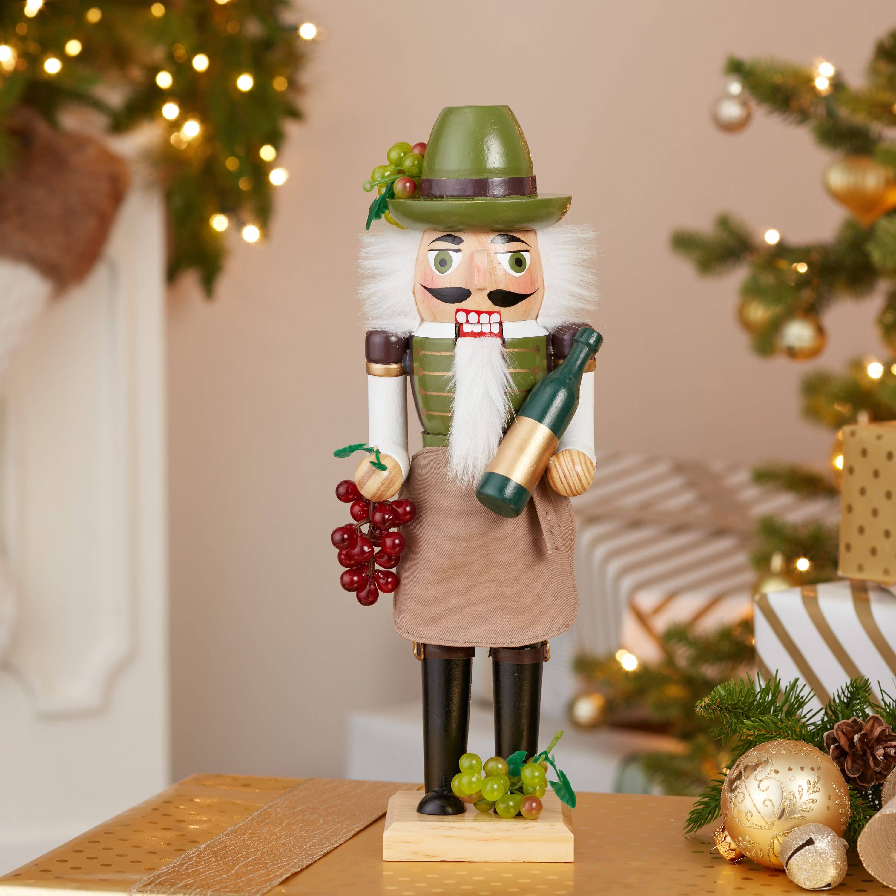 Kurt Adler 15-Inch Wooden Wine Grower Nutcracker