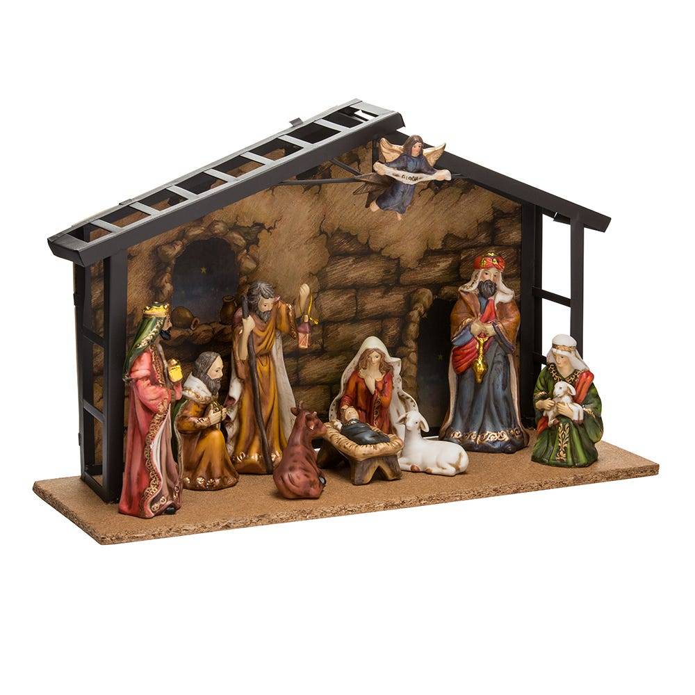 Kurt Adler 3.5-5-Inch Porcelain 11-Piece Nativity Set