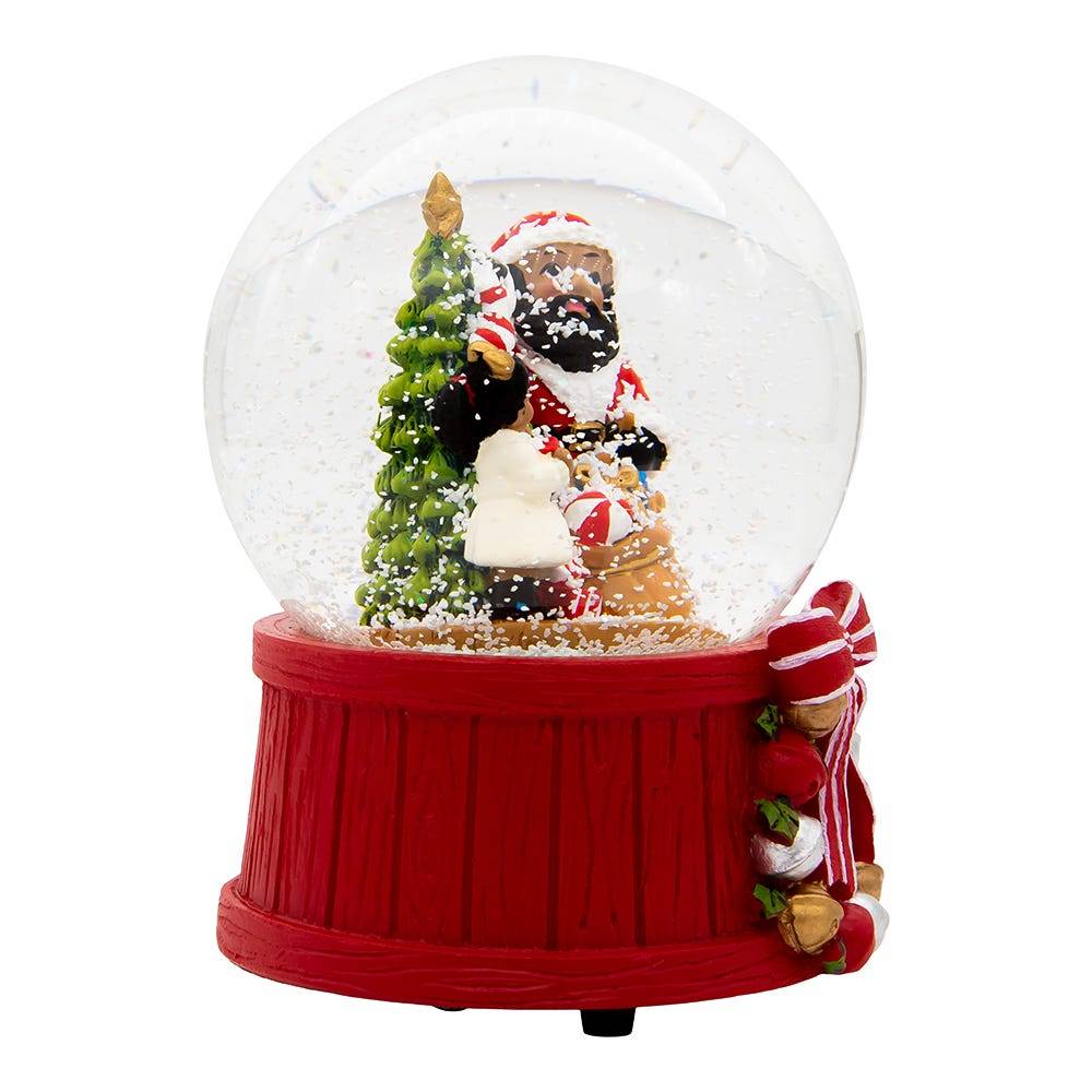 Kurt Adler 100MM Musical African American Santa Water Globe