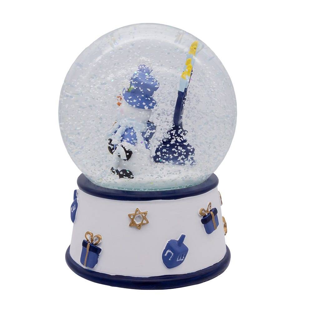 Kurt Adler 100MM Musical Wind-Up Hanukkah Snowman Water Globe