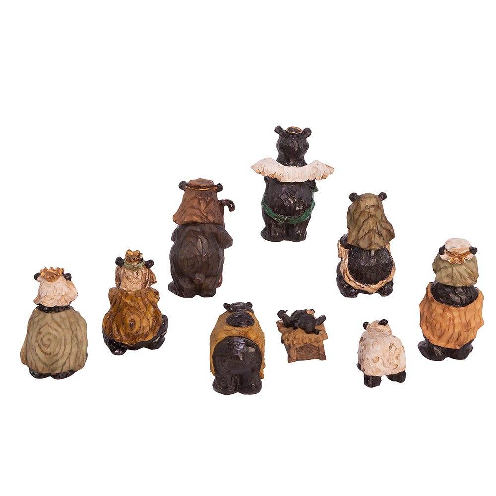 Kurt Adler 4-Inch Resin Nativity Bear Set of 9 Pieces