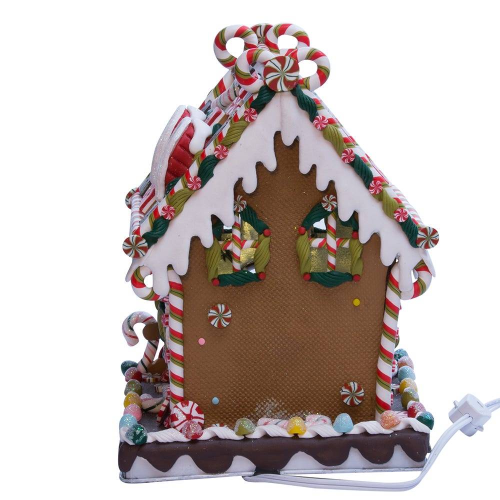 Kurt Adler 8 5/8-Inch Claydough and Metal Candy House with C7 UL Lighted Decorations