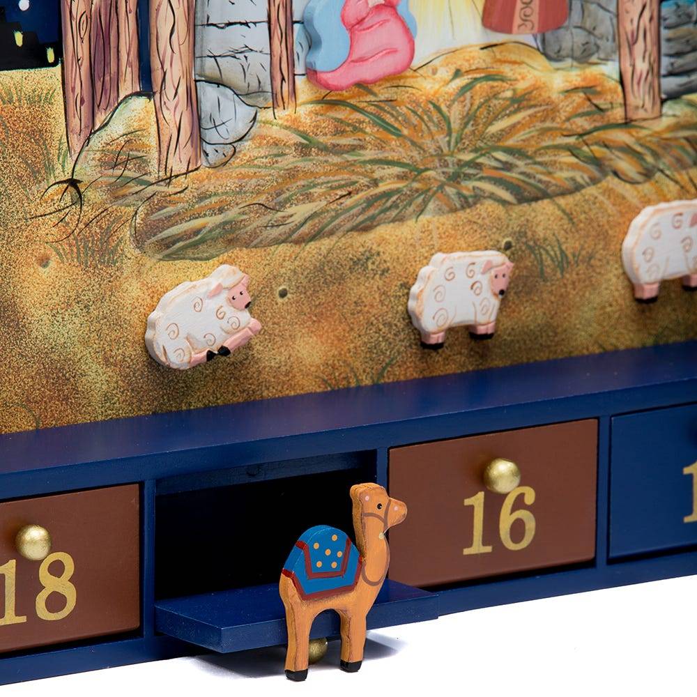 Kurt Adler 16.75-Inch Nativity Advent Calendar, 25 Pieces