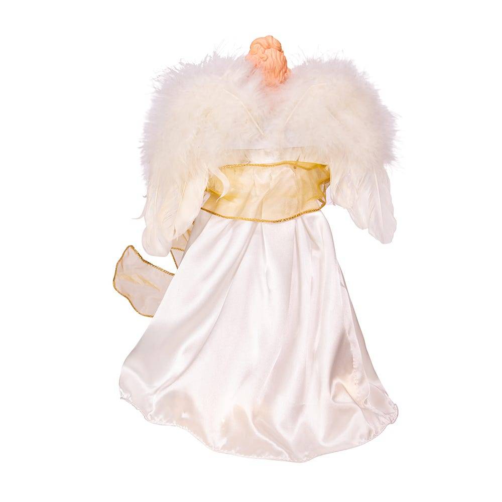 Kurt Adler 14-Inch Battery-Operated Ivory and Gold LED Angel Treetop