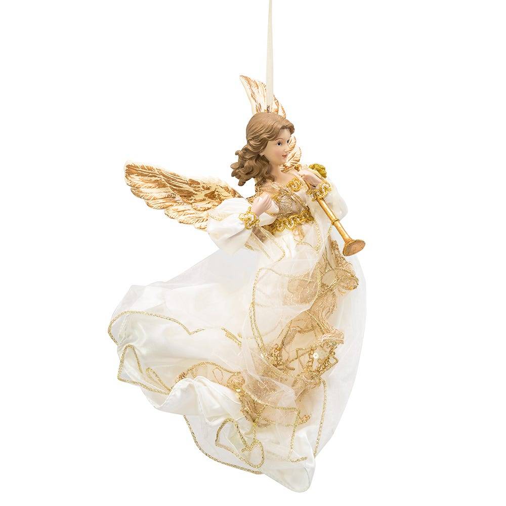 Kurt Adler 12-Inch Ivory and Gold Angel Ornament