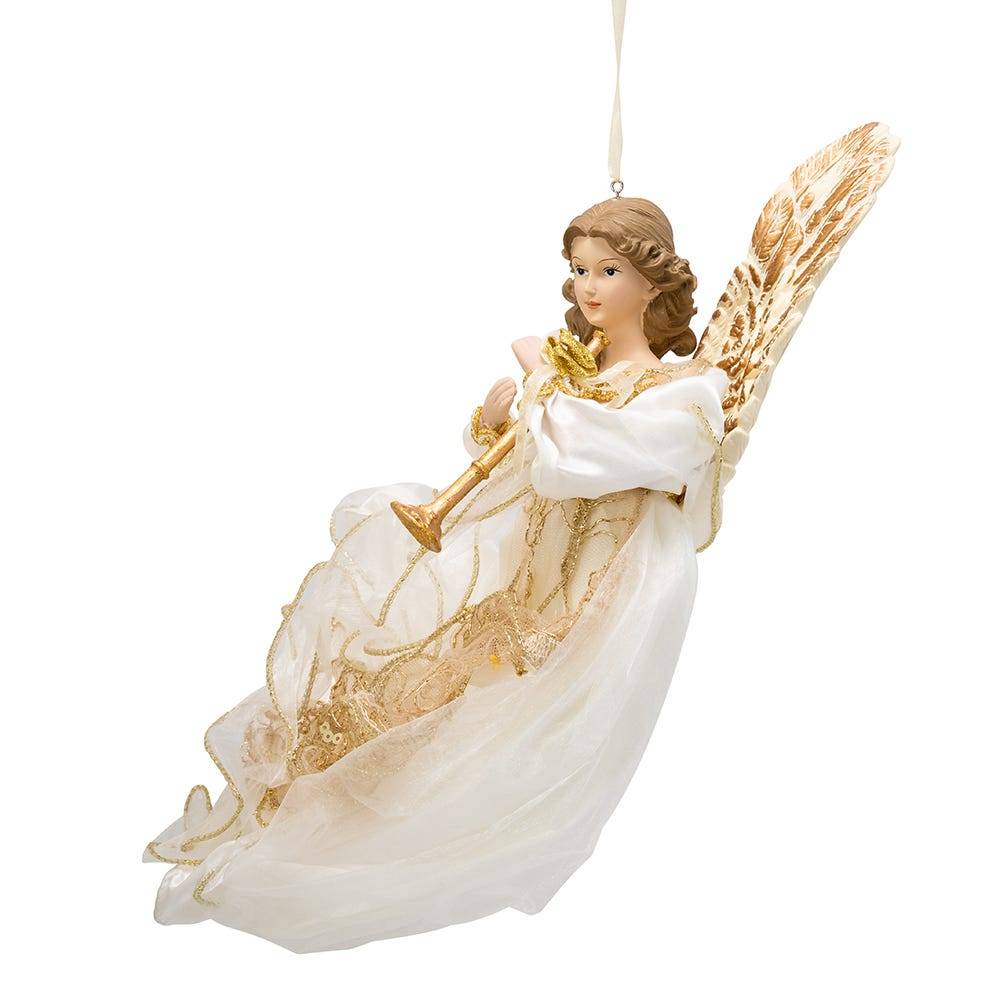 Kurt Adler 12-Inch Ivory and Gold Angel Ornament