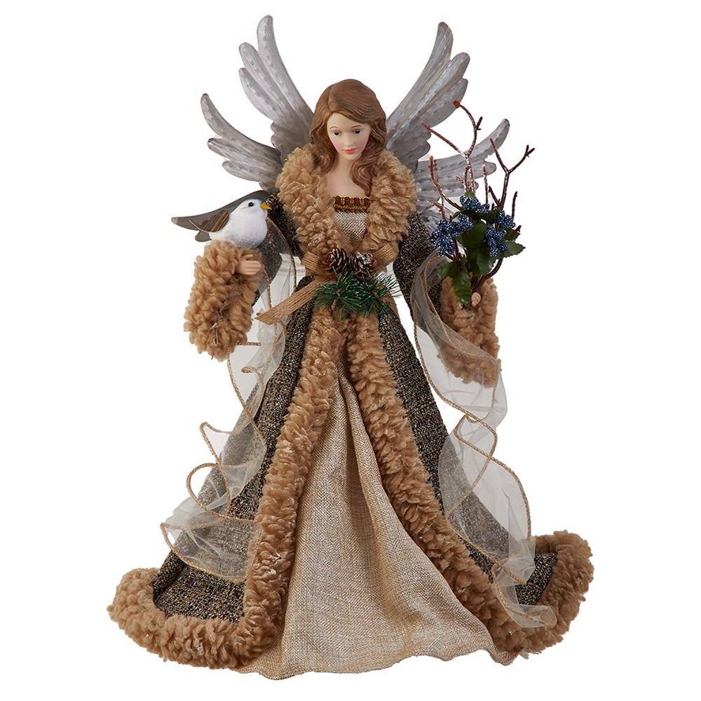 Kurt Adler 16-Inch Rustic Glam Angel Tree Top