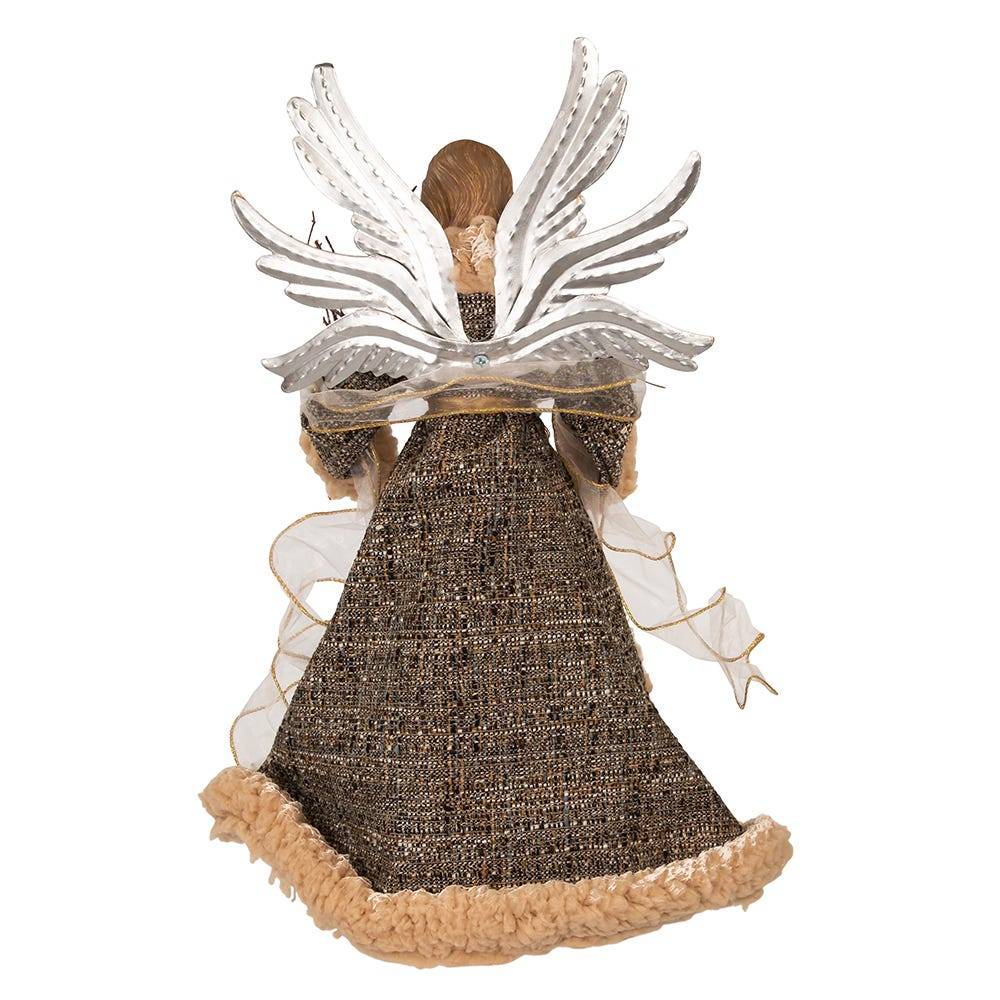 Kurt Adler 16-Inch Rustic Glam Angel Tree Top