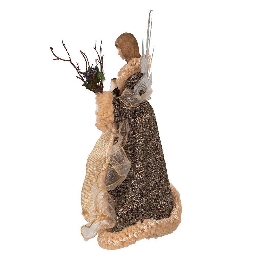 Kurt Adler 16-Inch Rustic Glam Angel Tree Top