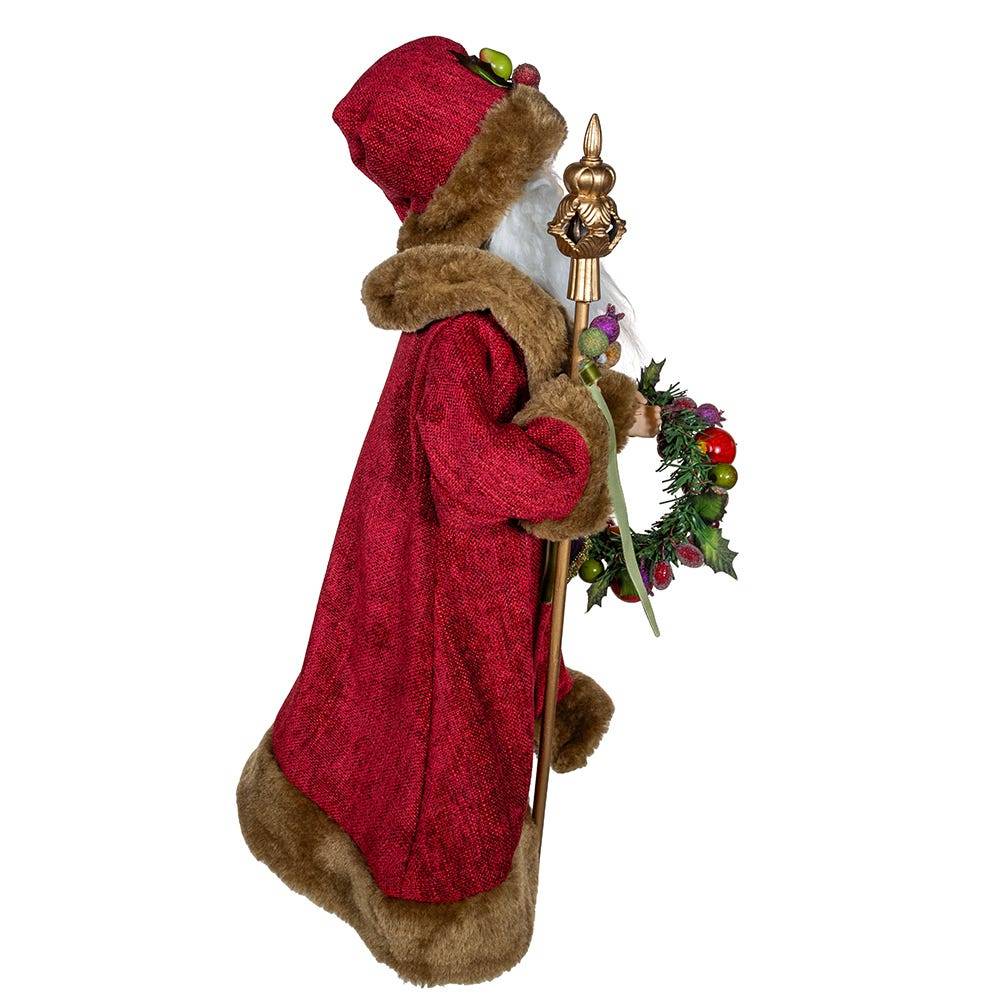 Kurt Adler 20-Inch Sugar Fruit Santa With Fruit Wreath